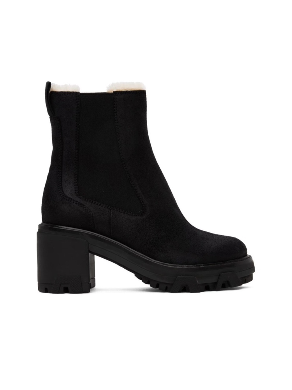 Rag & Bone Shiloh Shearling-Lined Black Nubuck Chelsea Boots - Size 40 NWOT